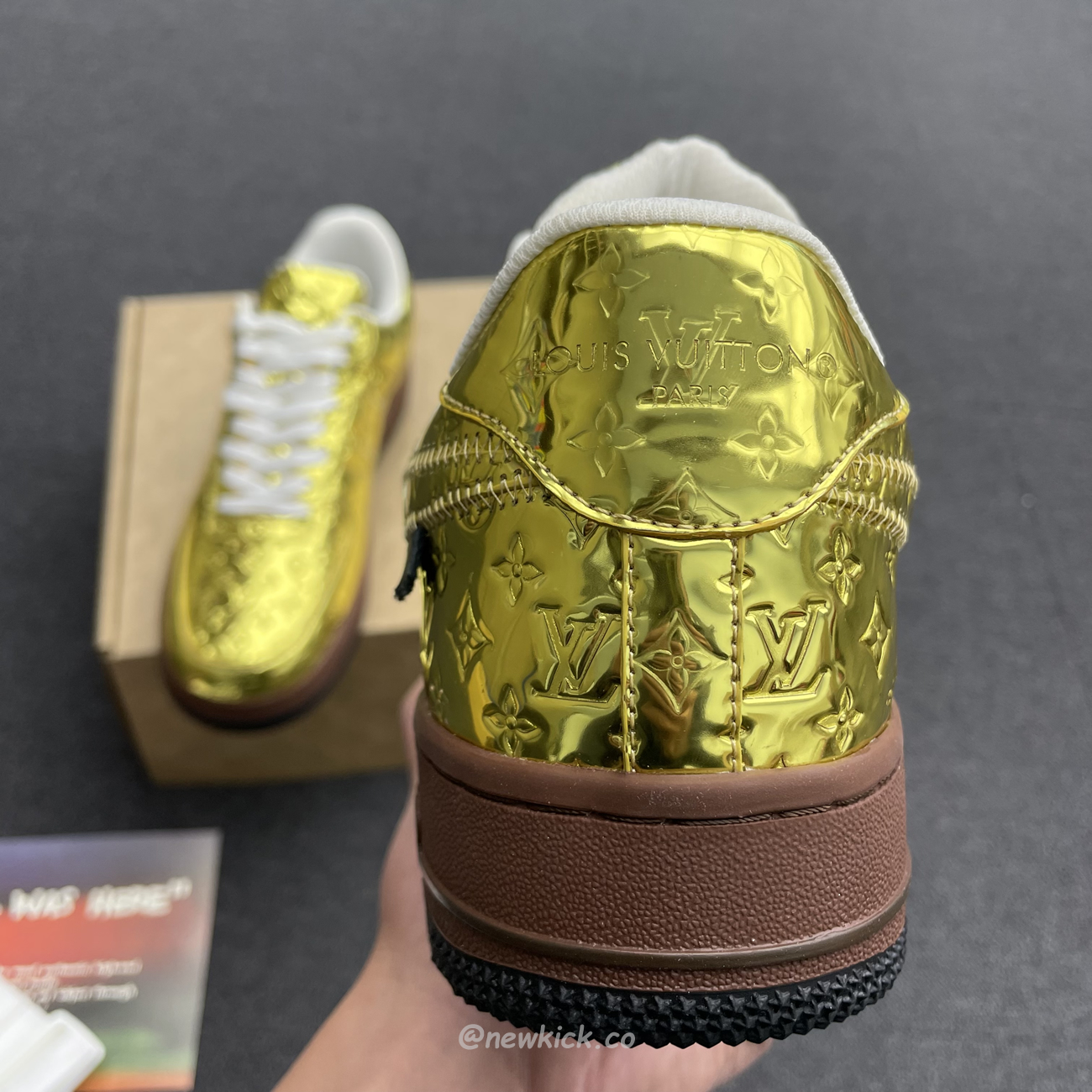 Louis Vuitton Nike Air Force 1 Low By Virgil Abloh Metallic Gold (11) - www.newkick.org