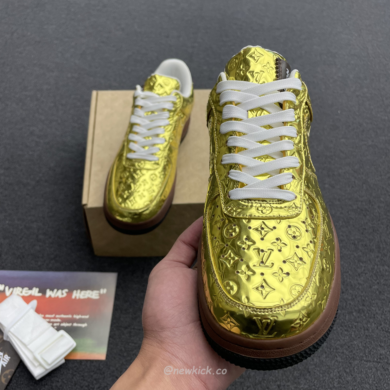 Louis Vuitton Nike Air Force 1 Low By Virgil Abloh Metallic Gold (12) - www.newkick.org