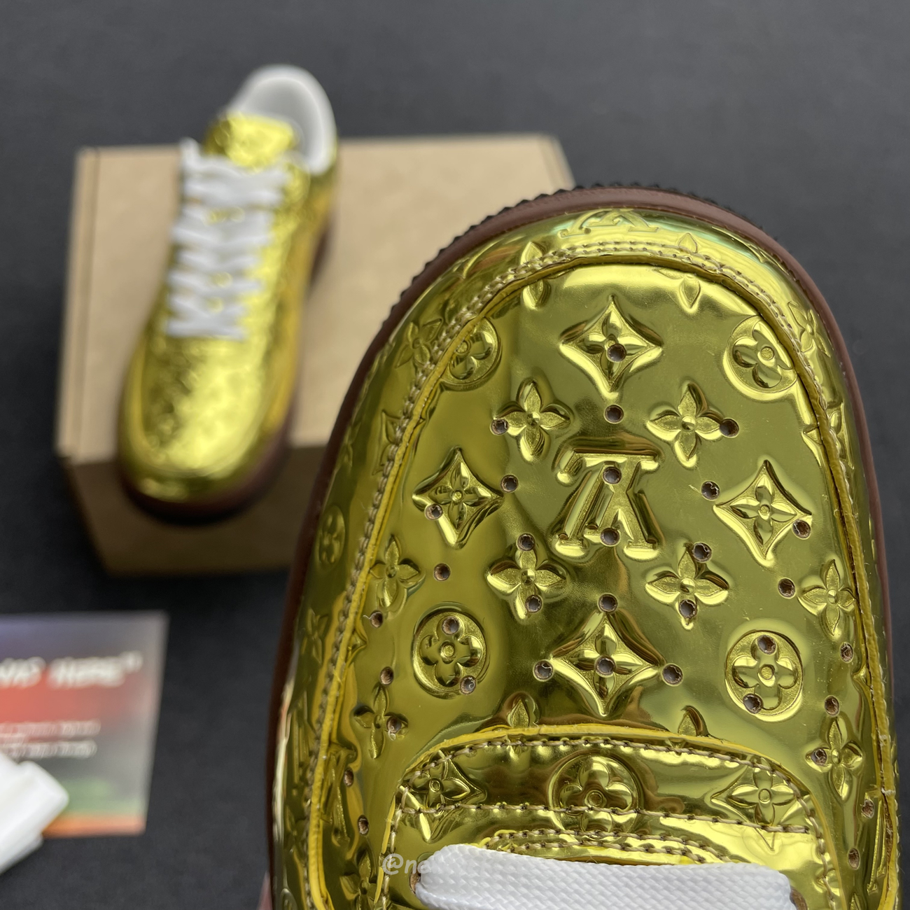 Louis Vuitton Nike Air Force 1 Low By Virgil Abloh Metallic Gold (3) - www.newkick.org