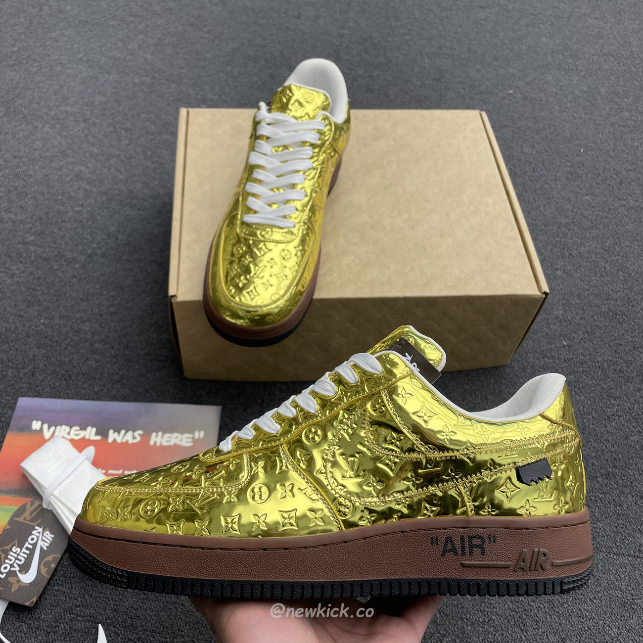 Louis Vuitton Nike Air Force 1 Low By Virgil Abloh Metallic Gold (4) - www.newkick.org