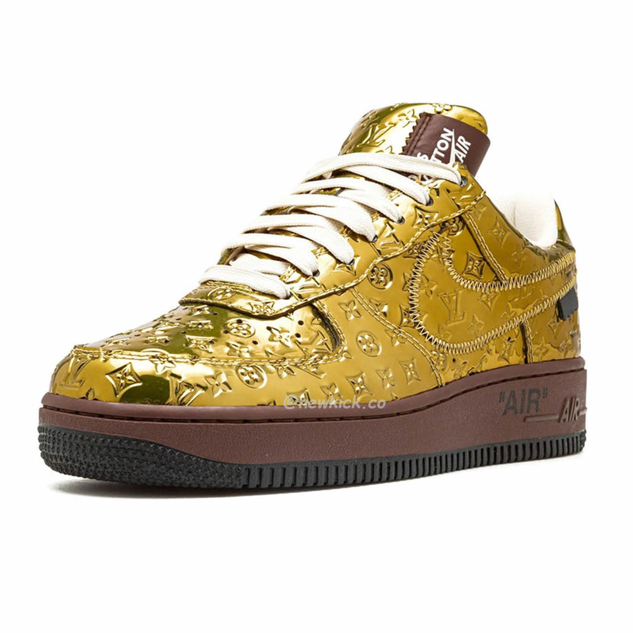 Louis Vuitton Nike Air Force 1 Low By Virgil Abloh Metallic Gold (7) - www.newkick.org