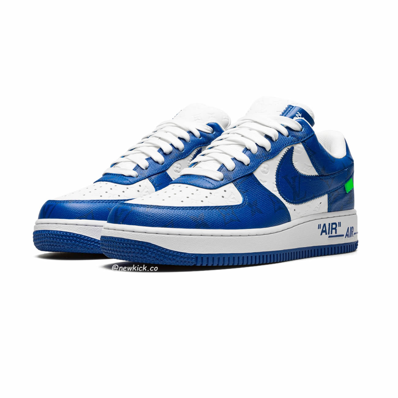 Louis Vuitton Nike Air Force 1 Low By Virgil Abloh White Green Royal (10) - www.newkick.org