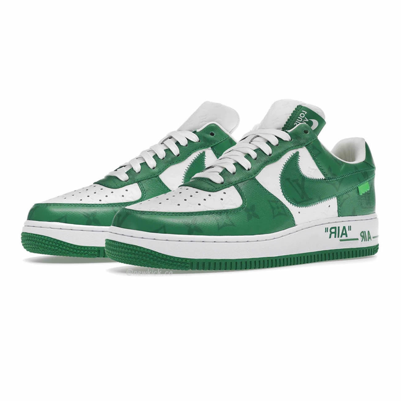 Louis Vuitton Nike Air Force 1 Low By Virgil Abloh White Green Royal (21) - www.newkick.org
