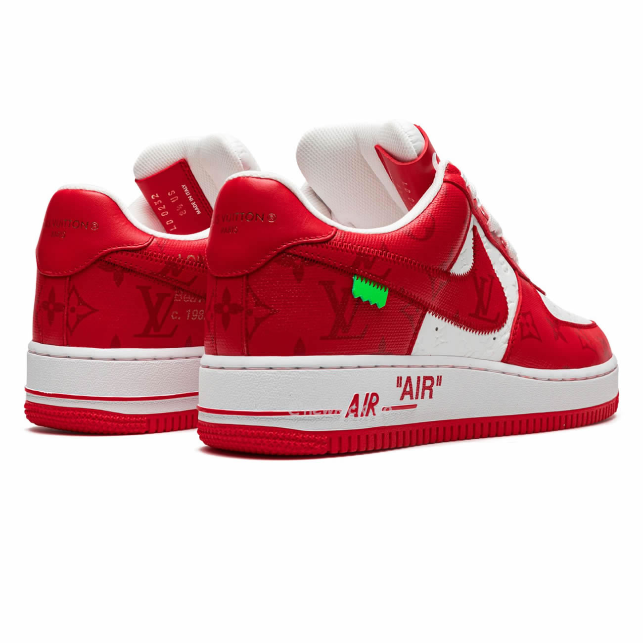 Louis Vuitton Nike Air Force 1 Low By Virgil Abloh White Green Royal (43) - www.newkick.org