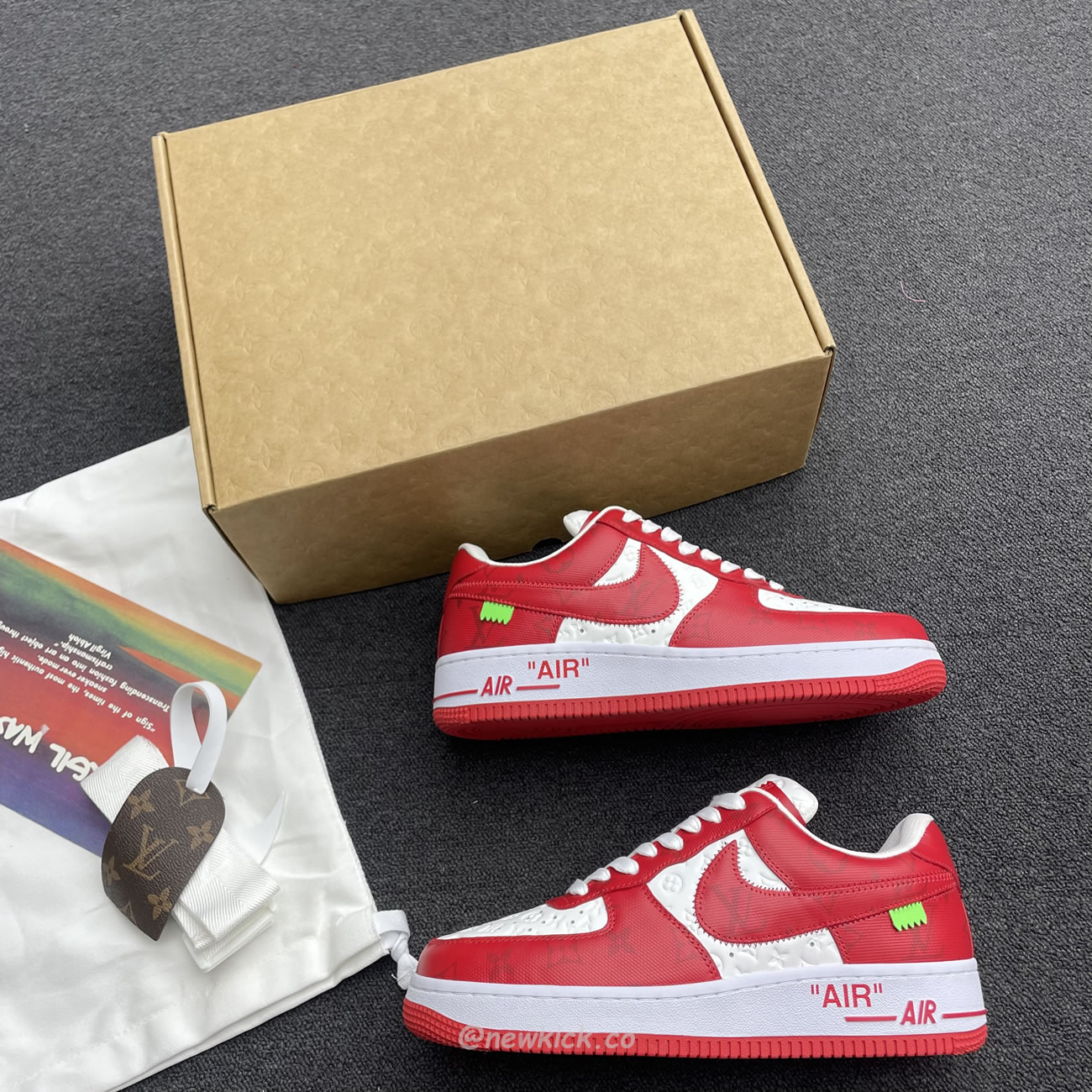 Louis Vuitton Nike Air Force 1 Low By Virgil Abloh White Green Royal (46) - www.newkick.org