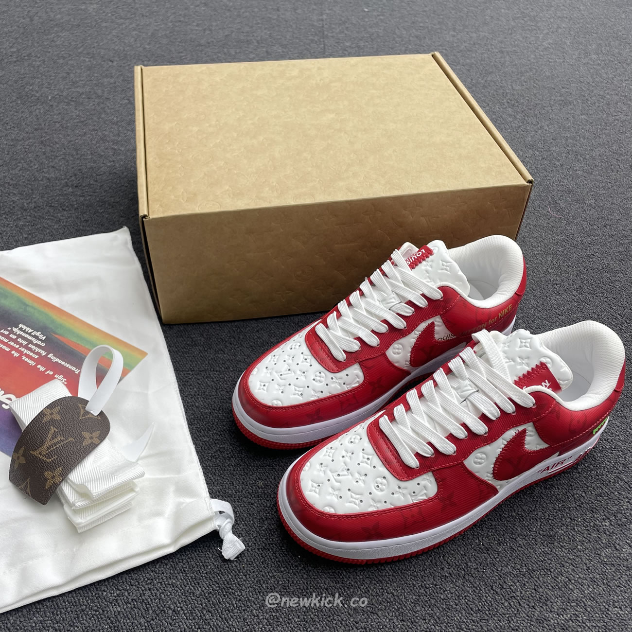Louis Vuitton Nike Air Force 1 Low By Virgil Abloh White Green Royal (48) - www.newkick.org