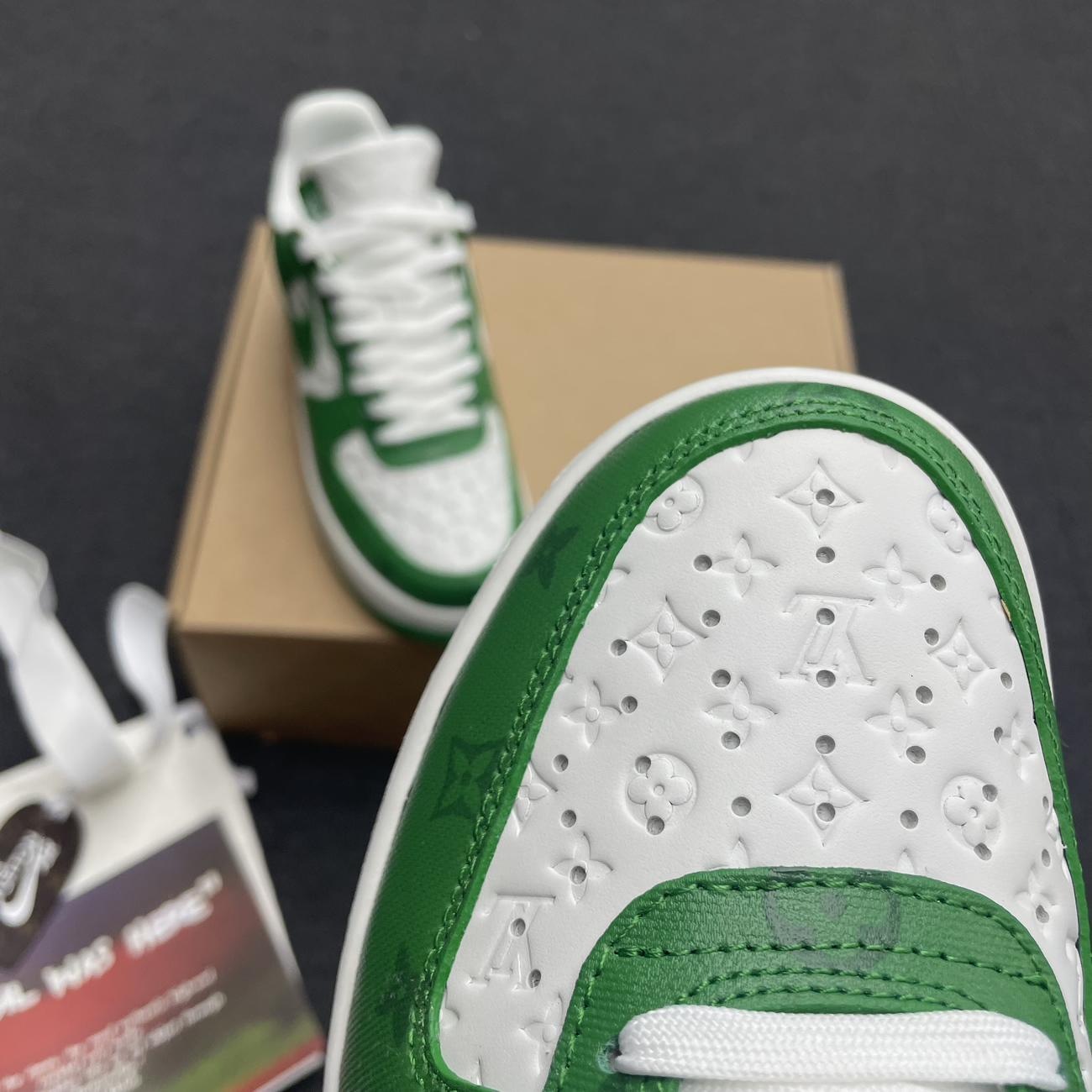 Louis Vuitton Nike Air Force 1 Low By Virgil Abloh White Green Royal (6) - www.newkick.org