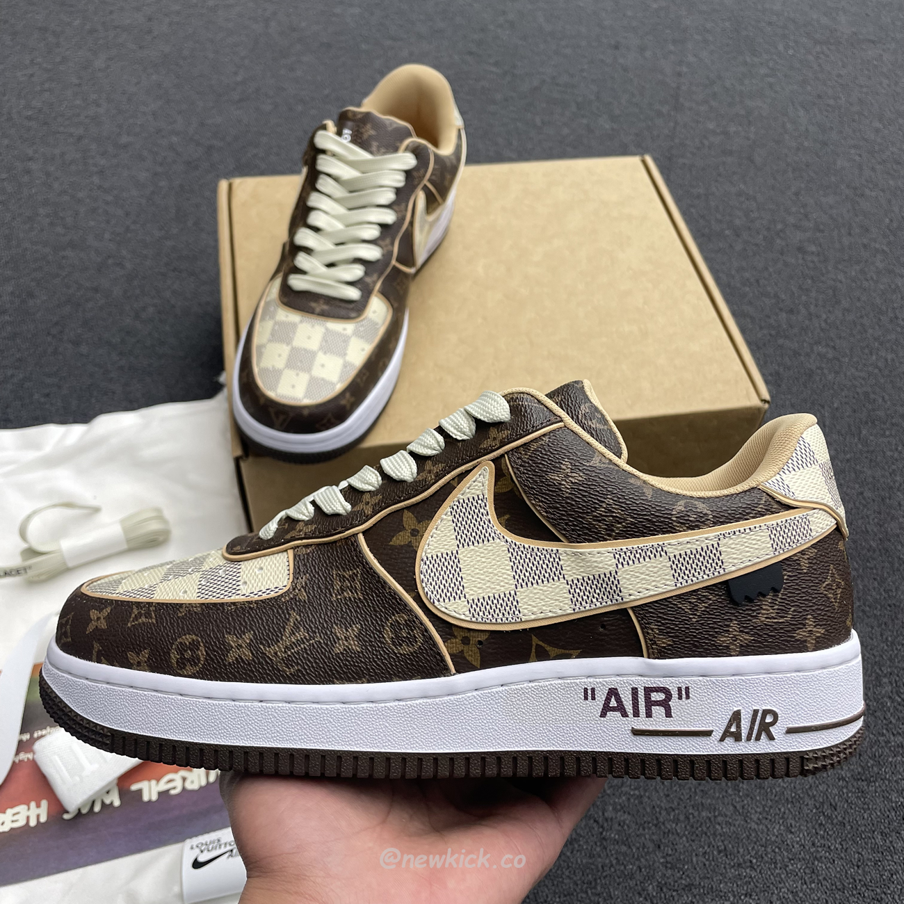 Nike Air Force 1 Low Louis Vuitton Monogram Brown Damier Azur (11) - www.newkick.org