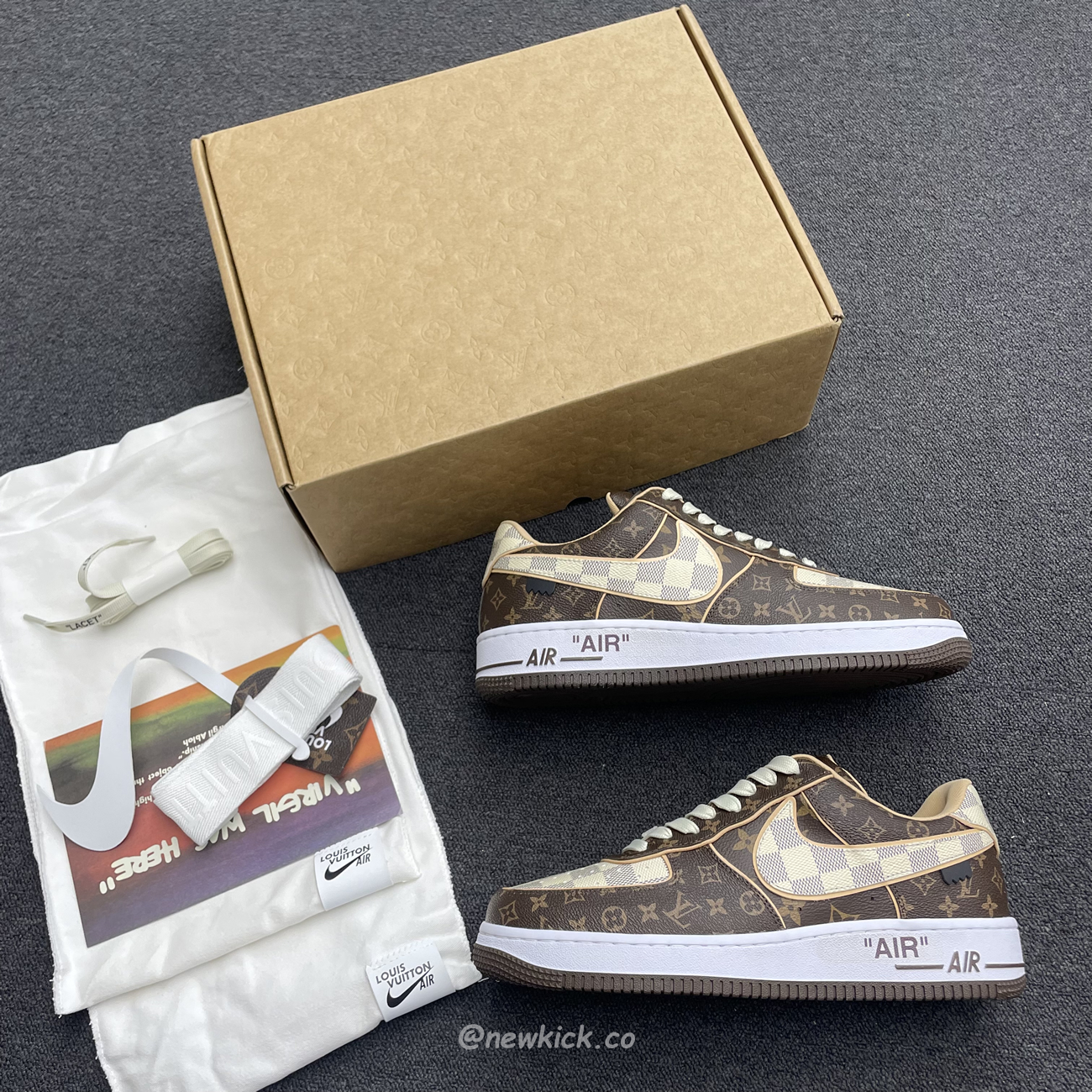 Nike Air Force 1 Low Louis Vuitton Monogram Brown Damier Azur (12) - www.newkick.org