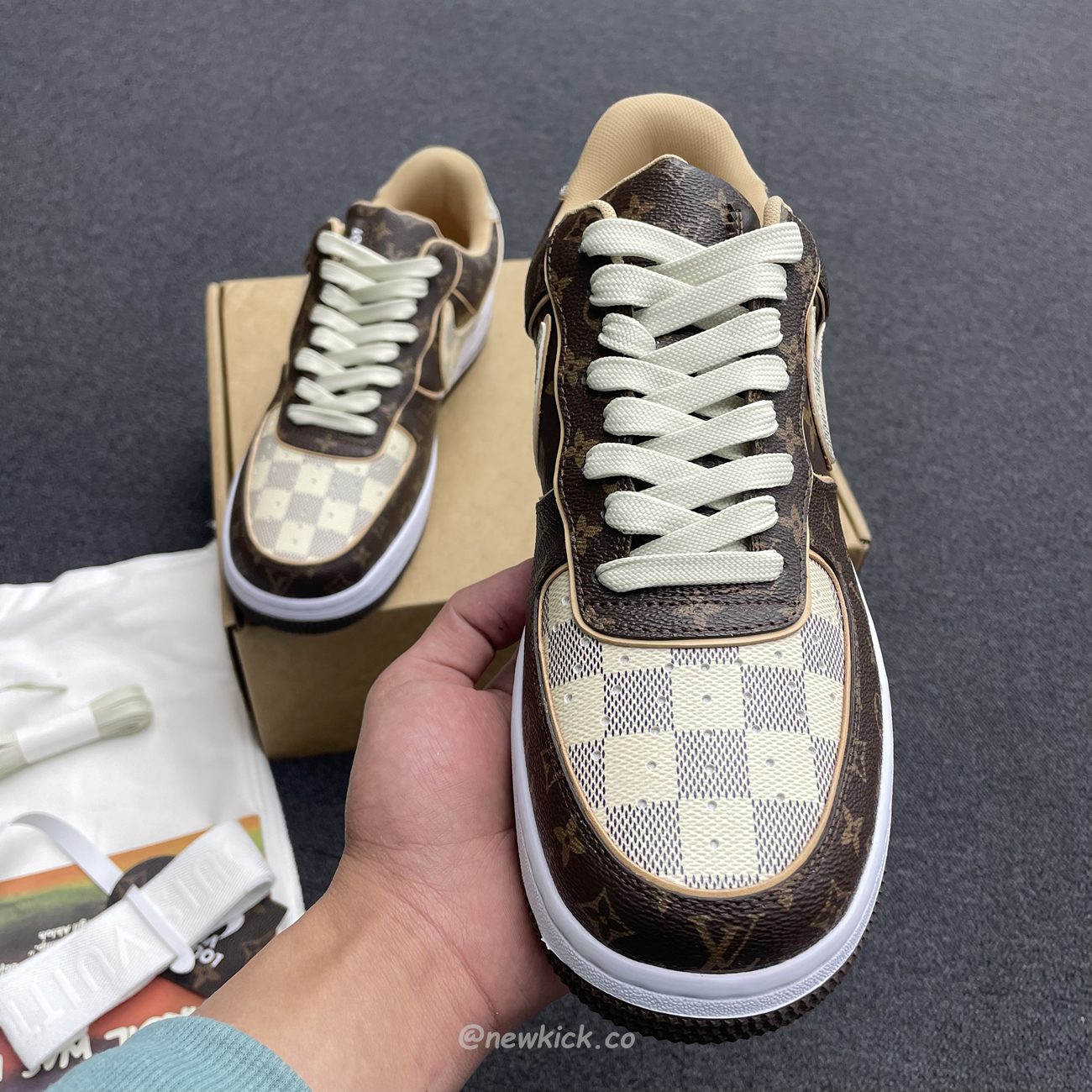 Nike Air Force 1 Low Louis Vuitton Monogram Brown Damier Azur (13) - www.newkick.org
