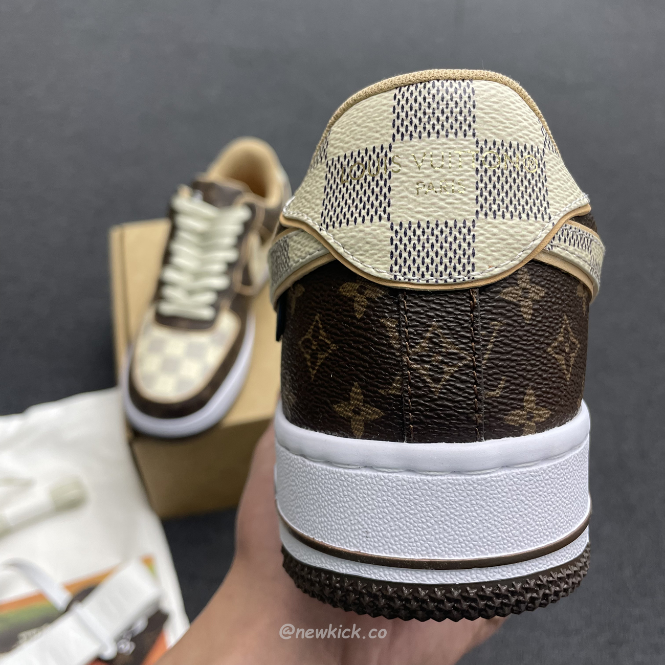Nike Air Force 1 Low Louis Vuitton Monogram Brown Damier Azur (14) - www.newkick.org