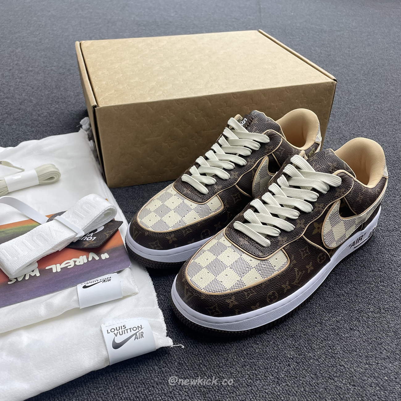 Nike Air Force 1 Low Louis Vuitton Monogram Brown Damier Azur (16) - www.newkick.org