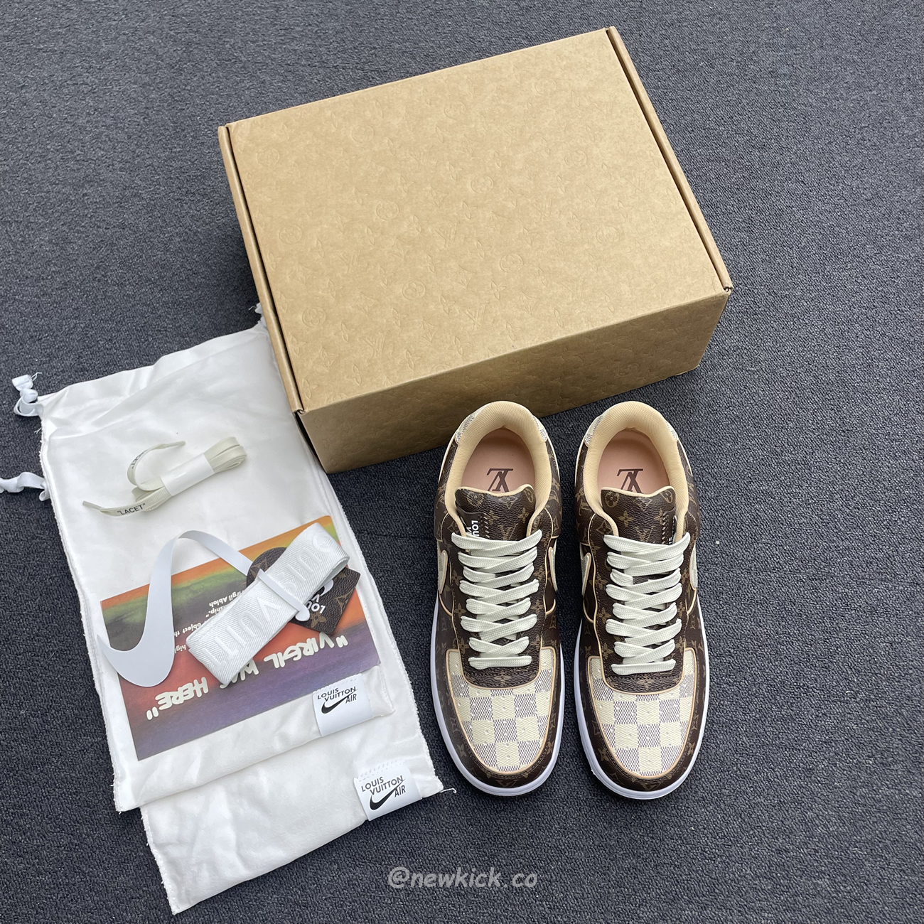 Nike Air Force 1 Low Louis Vuitton Monogram Brown Damier Azur (17) - www.newkick.org