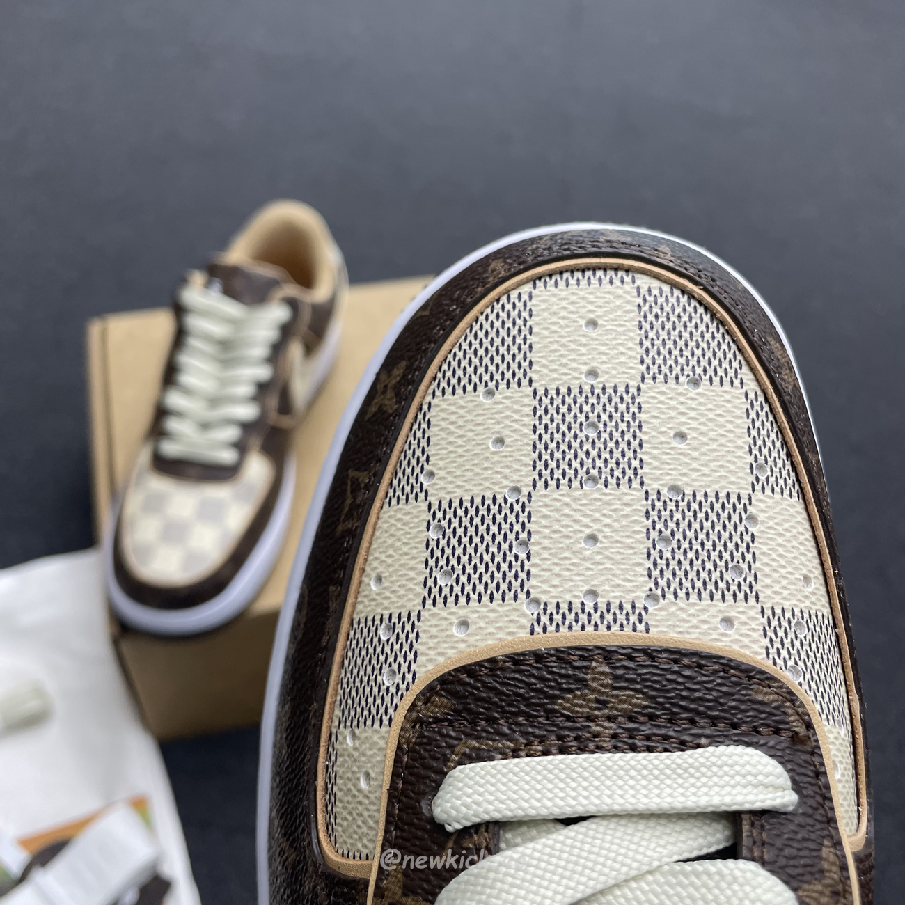 Nike Air Force 1 Low Louis Vuitton Monogram Brown Damier Azur (18) - www.newkick.org