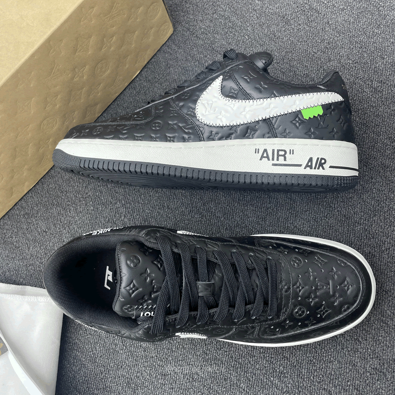 Louis Vuitton Nike Air Force 1 Low By Virgil Abloh White Black (3) - www.newkick.org
