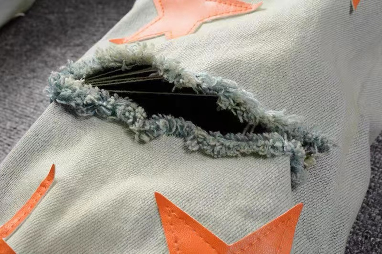 Amiri Chemist Denim Stars Skinny Jean Orange (2) - www.newkick.org
