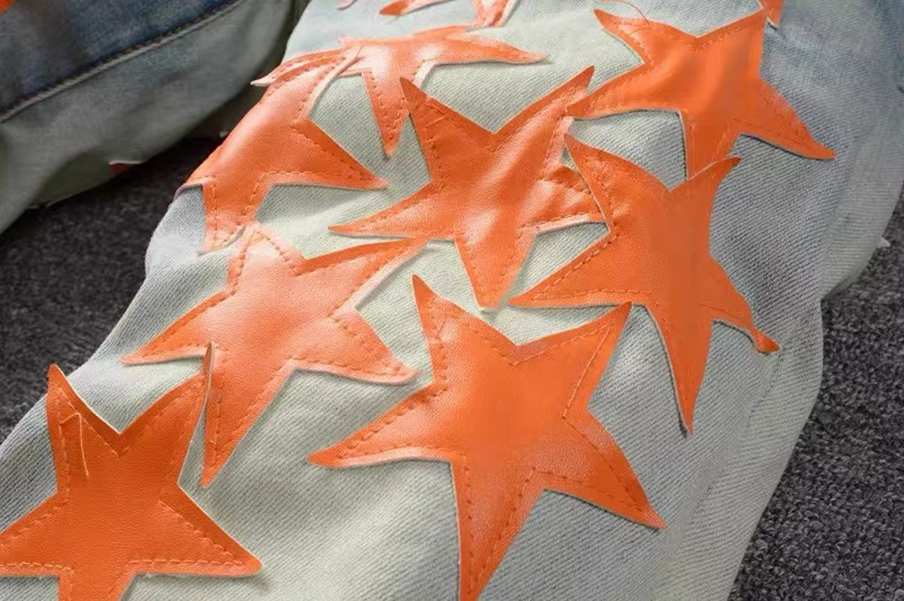 Amiri Chemist Denim Stars Skinny Jean Orange (5) - www.newkick.org