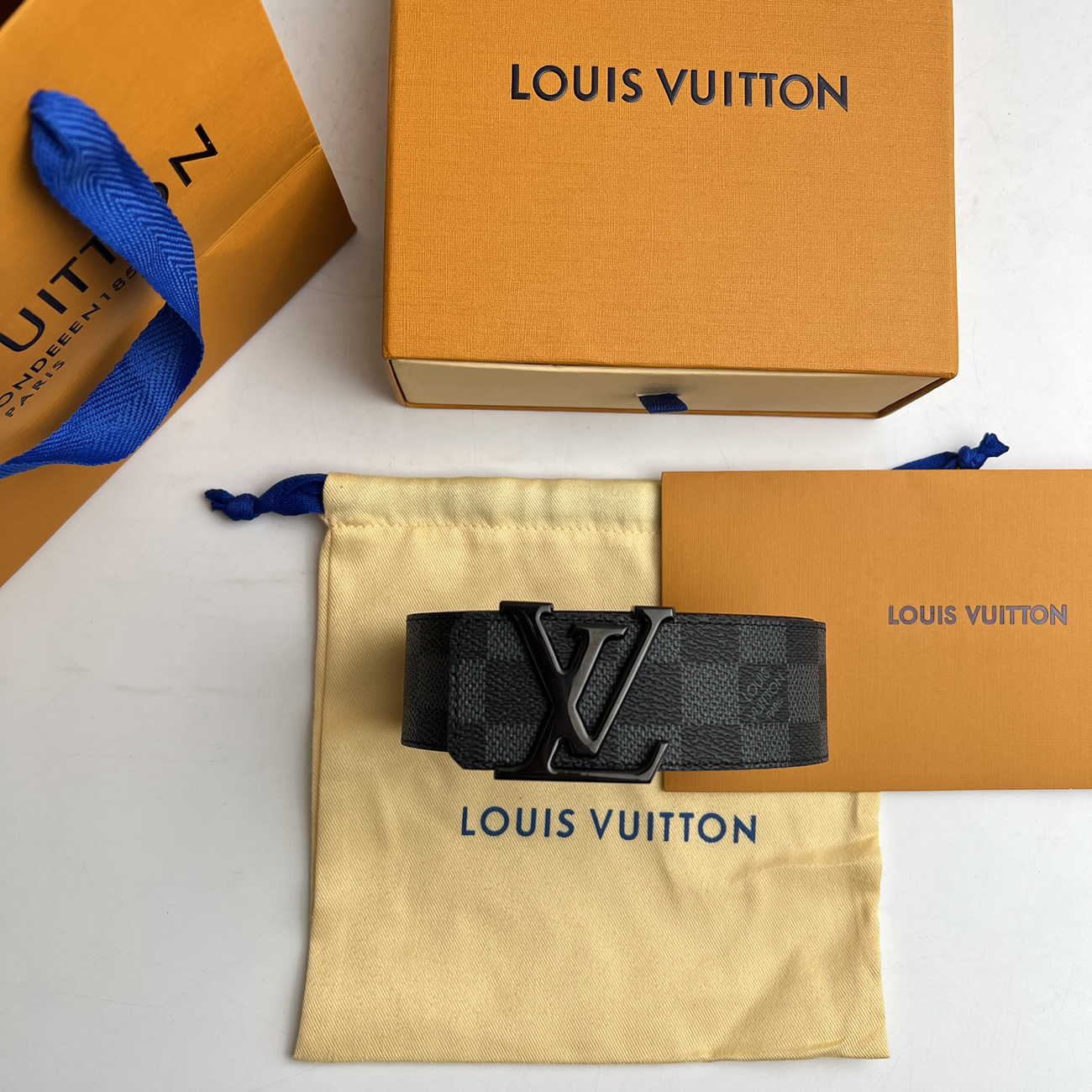 Lv Initiales 95cm 125cm Damier Black Belt (4) - www.newkick.org