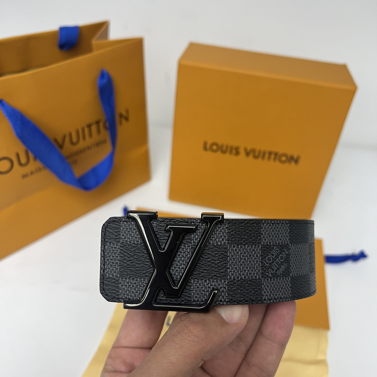 Lv Initiales 95cm 125cm Damier Black Belt (6) - www.newkick.org