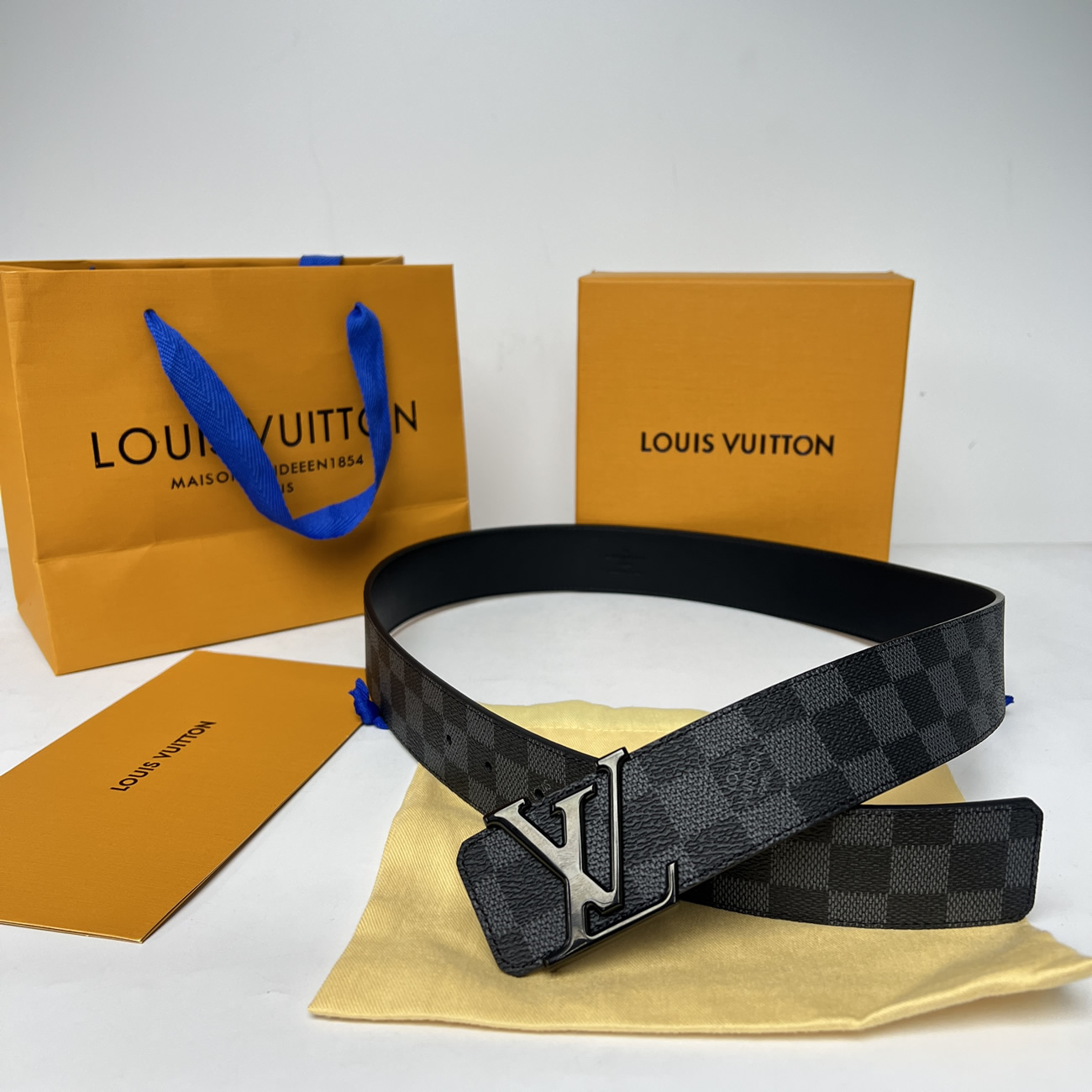 Lv Initiales 95cm 125cm Damier Black Belt (8) - www.newkick.org