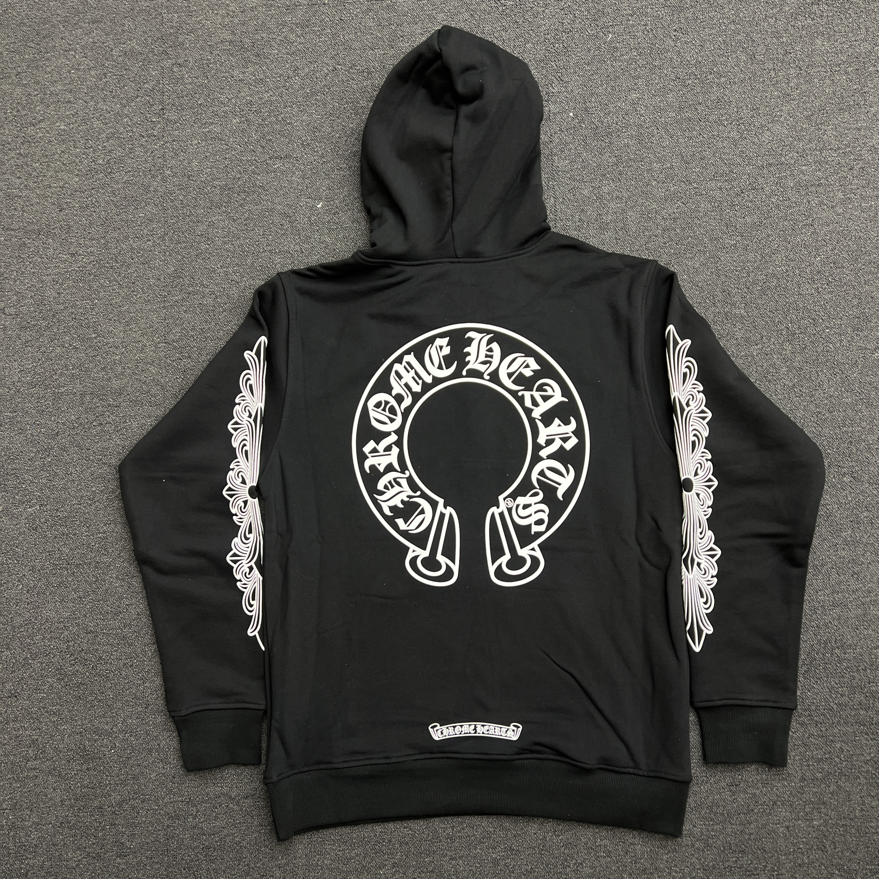 Chrome Hearts Horse Shoe Floral Hoodie Black (13) - www.newkick.org