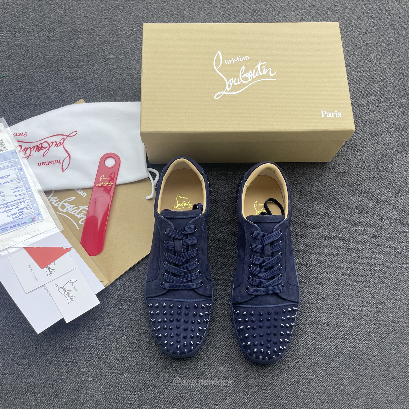 Christian Louboutin Rivet Shoe Blue Suede Calf (3) - www.newkick.org Christian Louboutin Rivet Shoe Blue Suede Calf (3) - www.newkick.org