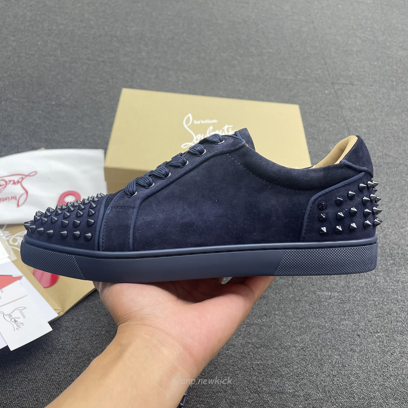 Christian Louboutin Rivet Shoe Blue Suede Calf (6) - www.newkick.org Christian Louboutin Rivet Shoe Blue Suede Calf (6) - www.newkick.org