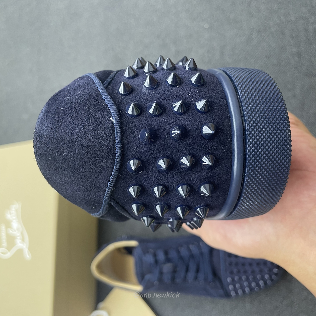 Christian Louboutin Rivet Shoe Blue Suede Calf (8) - www.newkick.org Christian Louboutin Rivet Shoe Blue Suede Calf (8) - www.newkick.org