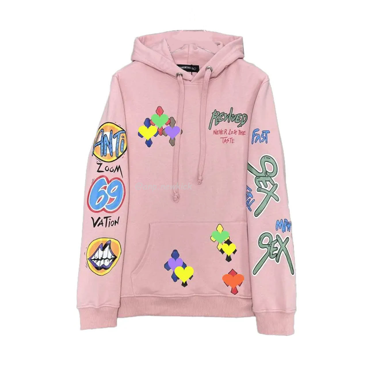 Chrome Hoodie Women Pullover Hip Hop Pink (1) - www.newkick.org