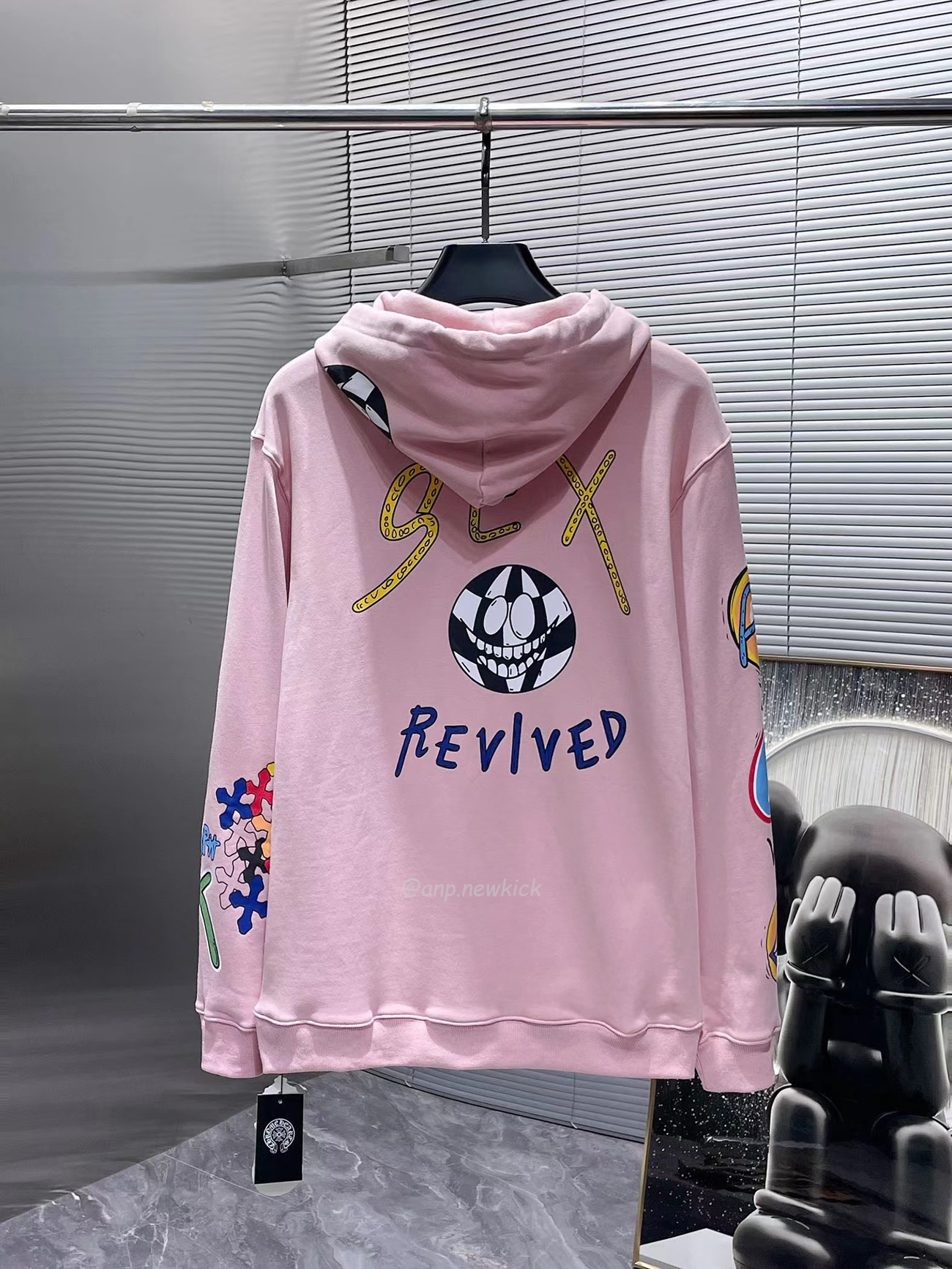 Chrome Hoodie Women Pullover Hip Hop Pink (6) - www.newkick.org
