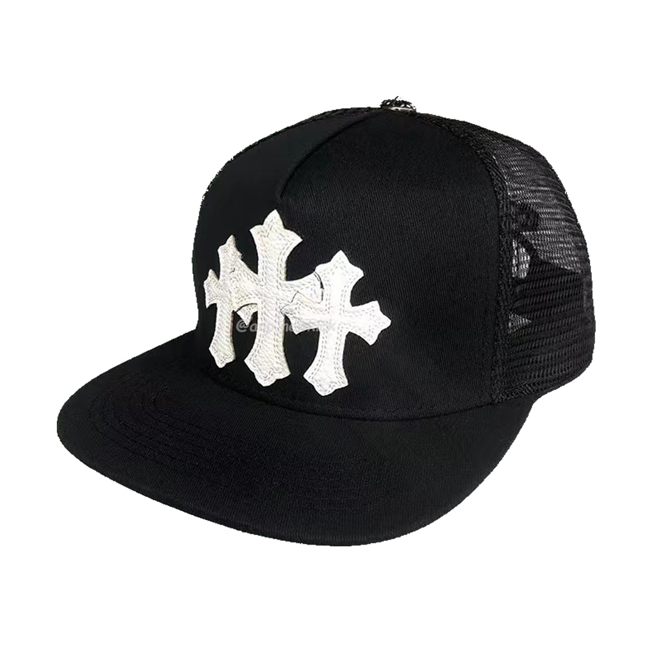Chrome Hearts Tri Cross Black White Red Trucker Hat (2) - www.newkick.org Chrome Hearts Tri Cross Black White Red Trucker Hat (2) - www.newkick.org