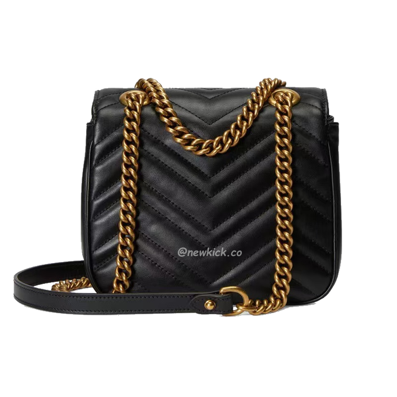 Gucci Gg Marmont Mini Shoulder Bag Matelasse Chevron Black (6) - www.newkick.org
