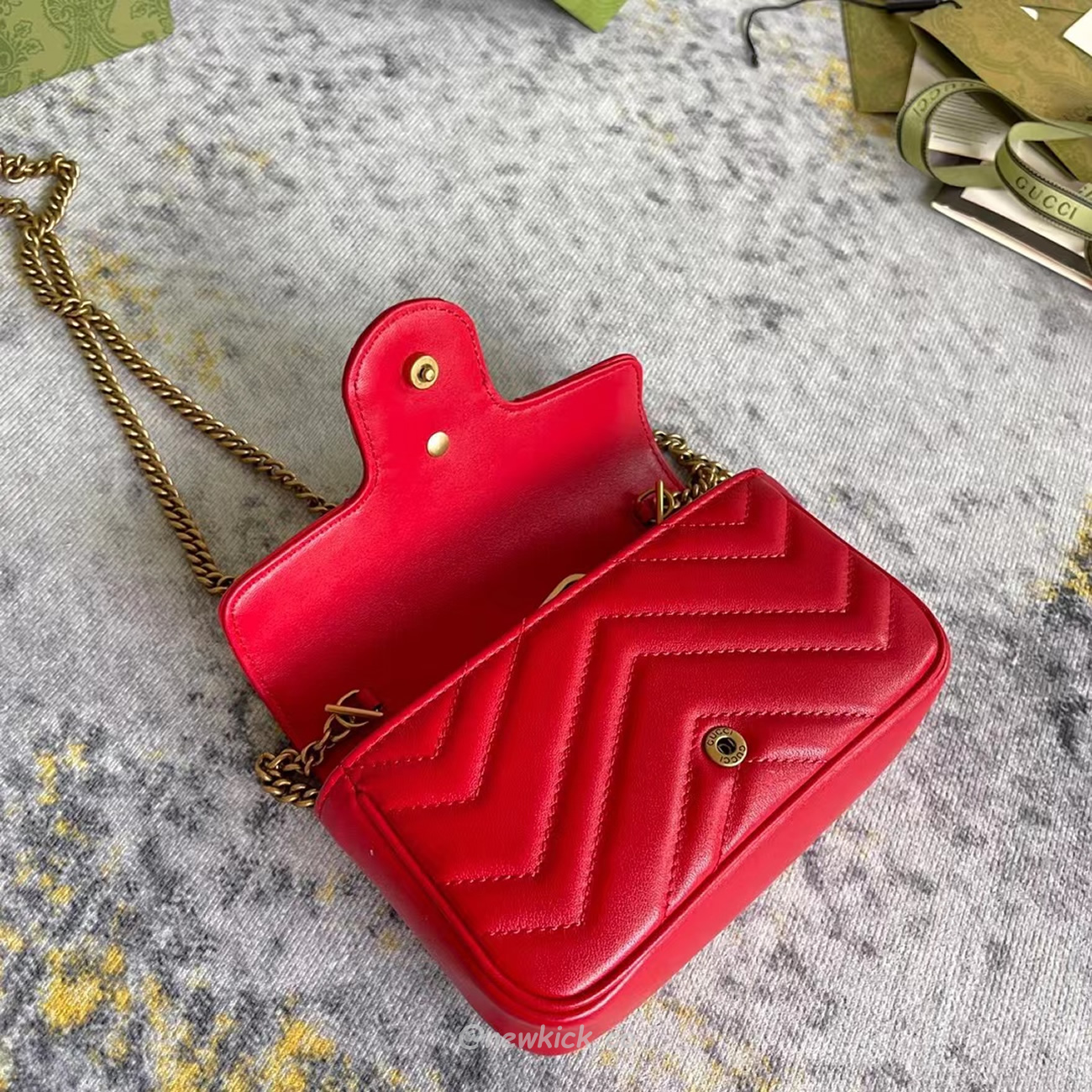 Gucci Gg Marmont Matelasse Super Mini Bag Red (11) - www.newkick.org