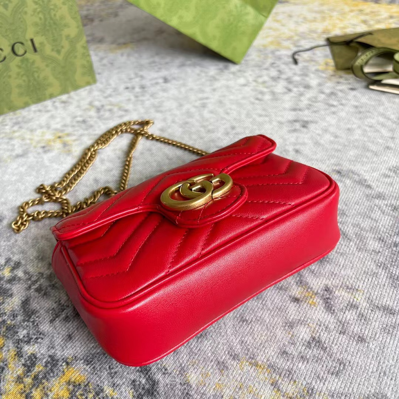 Gucci Gg Marmont Matelasse Super Mini Bag Red (12) - www.newkick.org
