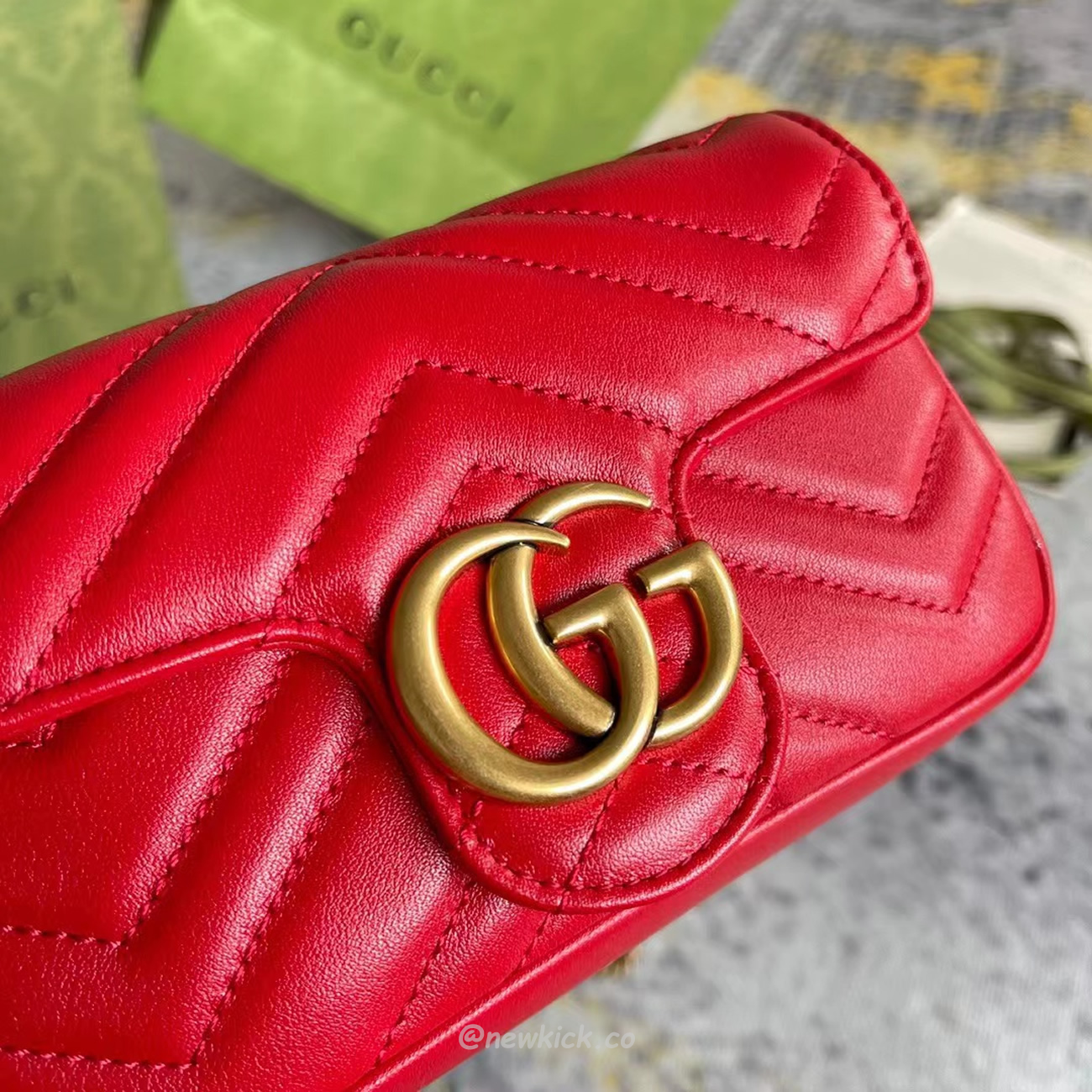 Gucci Gg Marmont Matelasse Super Mini Bag Red (7) - www.newkick.org