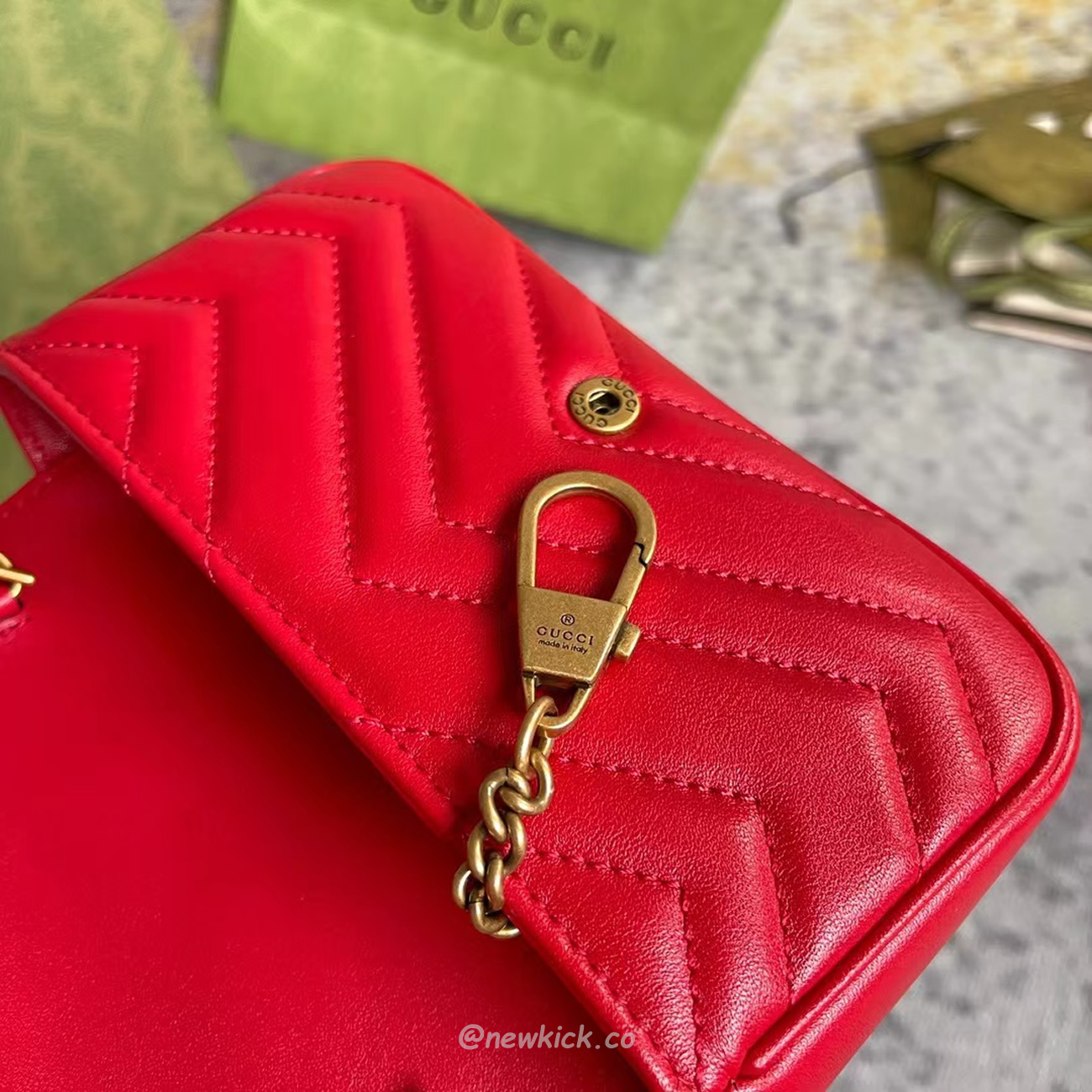 Gucci Gg Marmont Matelasse Super Mini Bag Red (9) - www.newkick.org