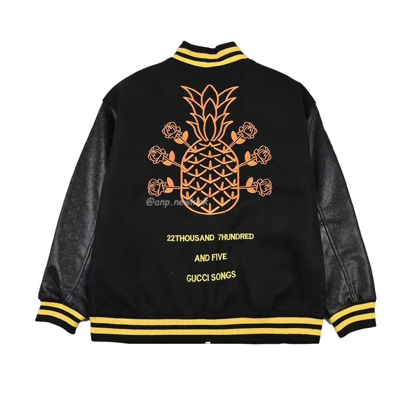 Gucci Wool Sweater Black Jacket Double G Pineapple Embroidered Patchwork Design (2) - www.newkick.org Gucci Wool Sweater Black Jacket Double G Pineapple Embroidered Patchwork Design (2) - www.newkick.org