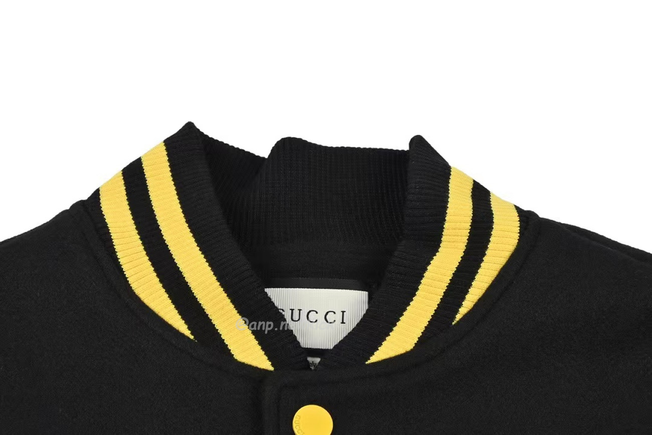 Gucci Wool Sweater Black Jacket Double G Pineapple Embroidered Patchwork Design (7) - www.newkick.org Gucci Wool Sweater Black Jacket Double G Pineapple Embroidered Patchwork Design (7) - www.newkick.org