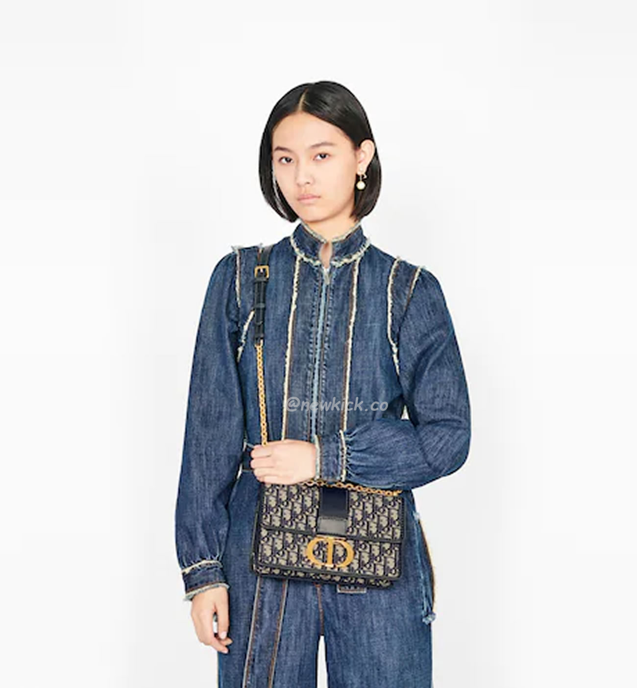 Dior 30 Montaigne Chain Bag Blue Dior Oblique Jacquard M9208utzq M928 (14) - www.newkick.org