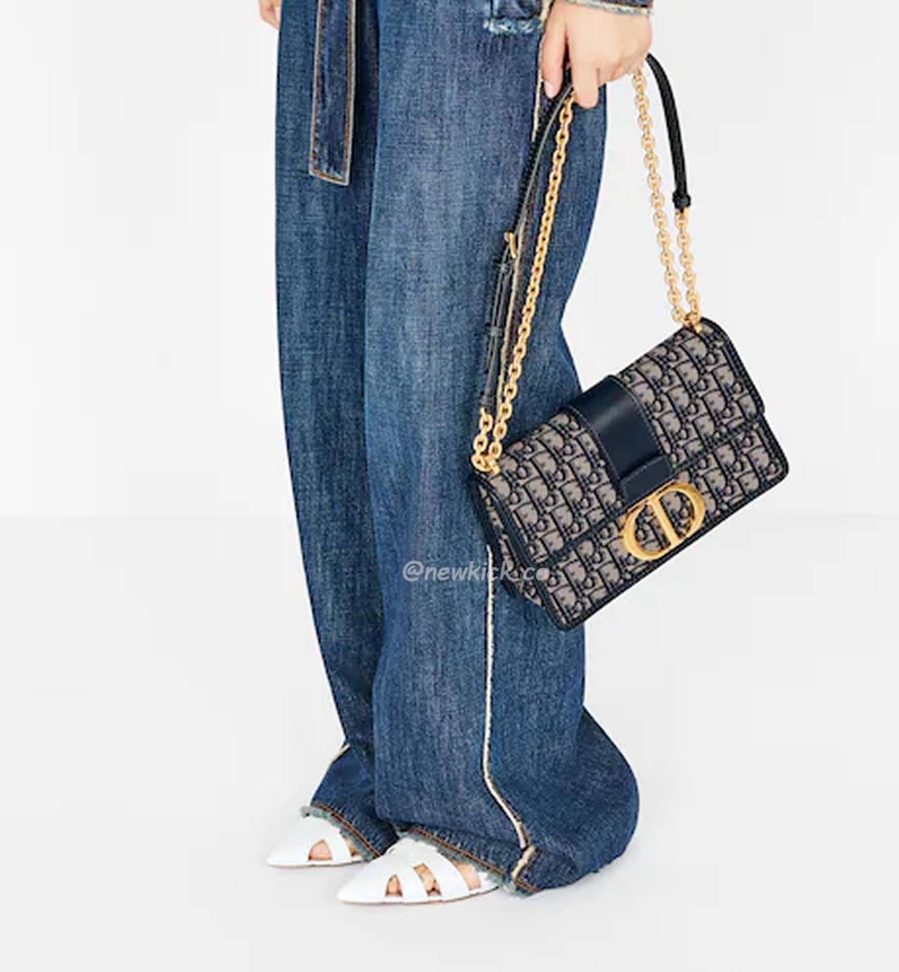Dior 30 Montaigne Chain Bag Blue Dior Oblique Jacquard M9208utzq M928 (16) - www.newkick.org