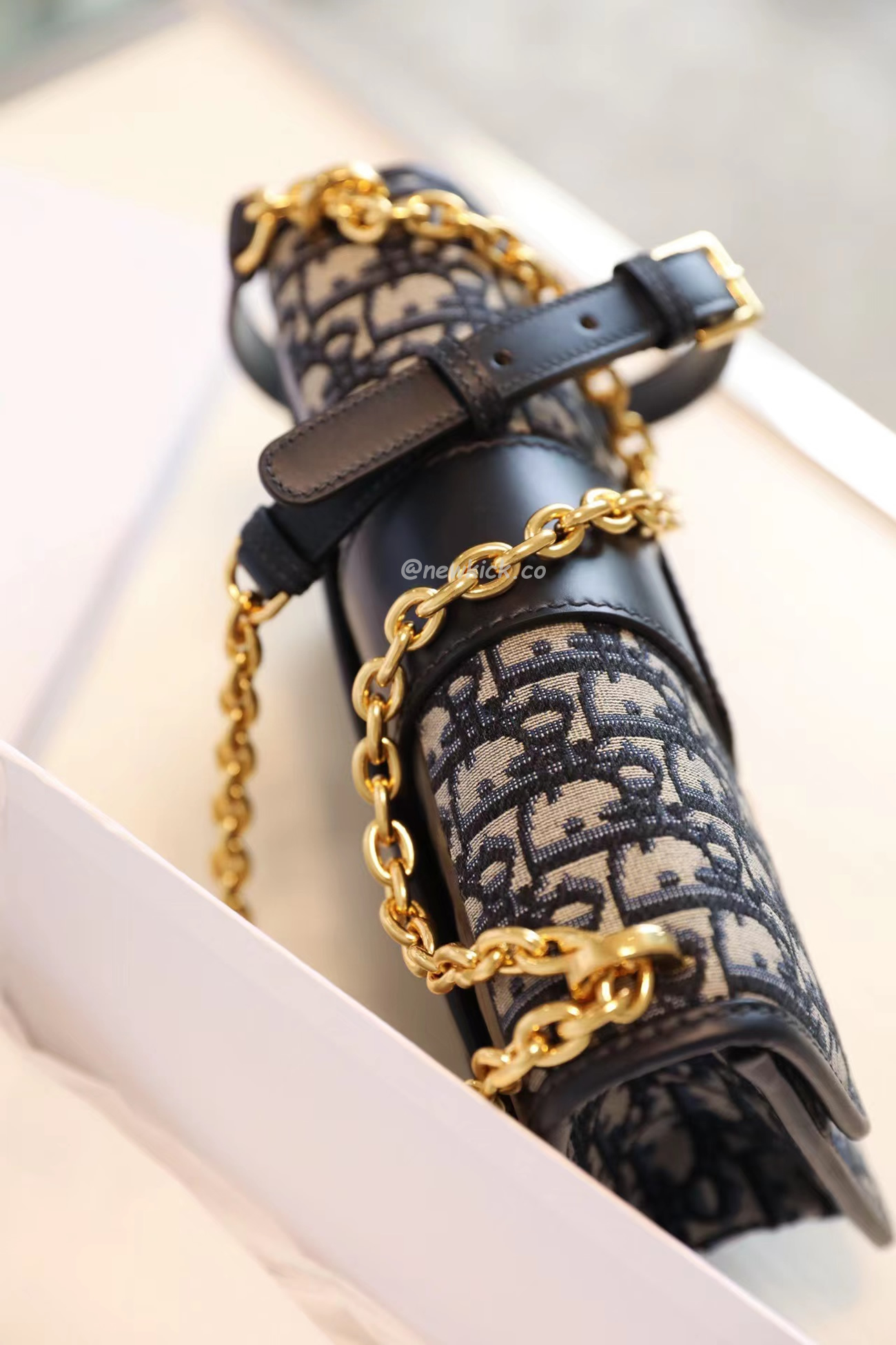 Dior 30 Montaigne Chain Bag Blue Dior Oblique Jacquard M9208utzq M928 (18) - www.newkick.org