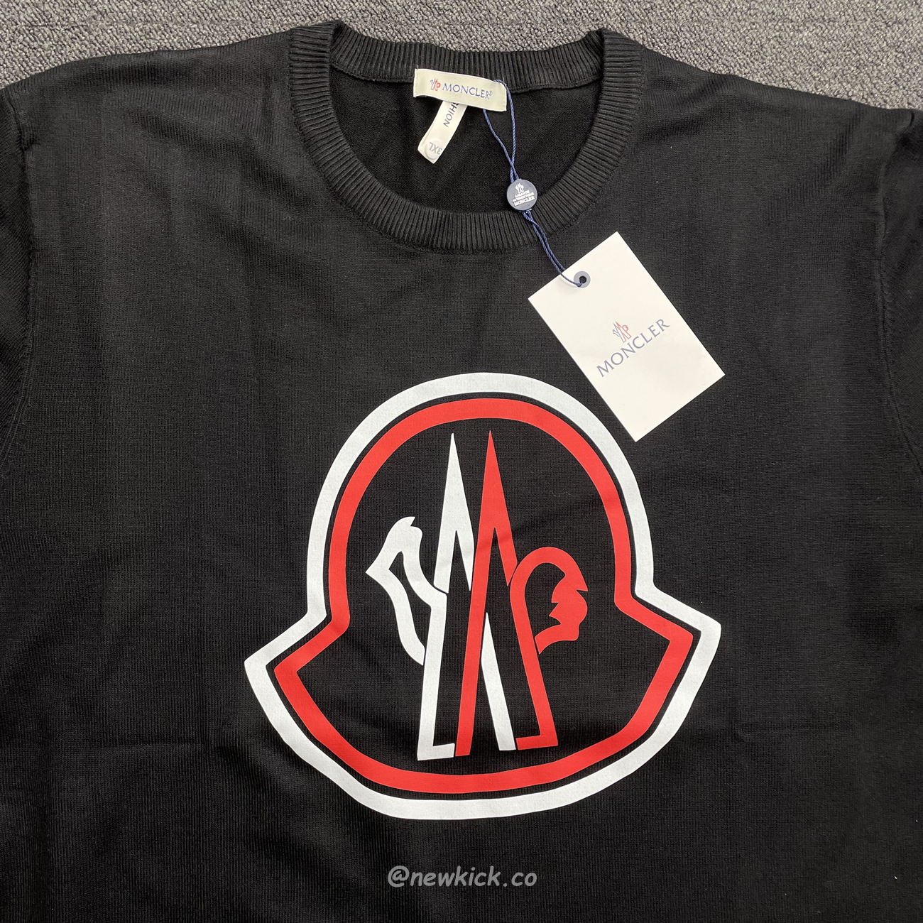 Moncler 2022 Crew Neck Pullover T Shirt Print Black (3) - www.newkick.org