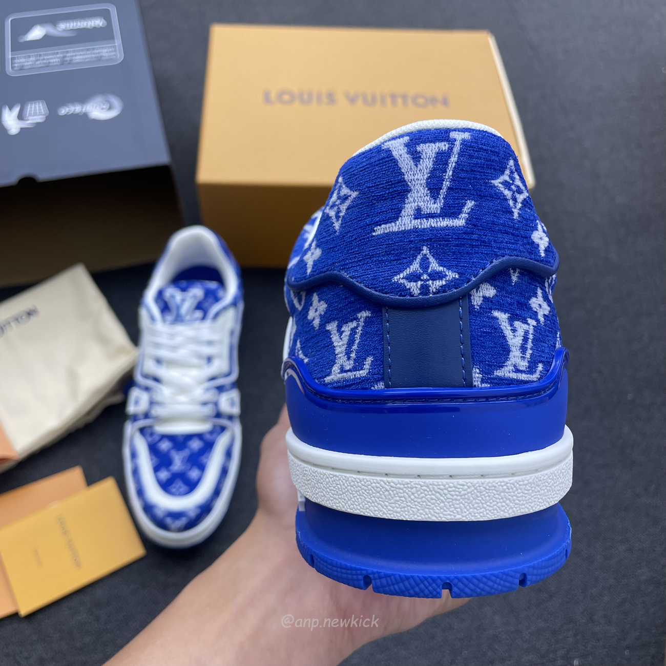 Louis Vuitton Trainer Blue Green Black Red Monogram Textile 1abfrq (3) - www.newkick.org