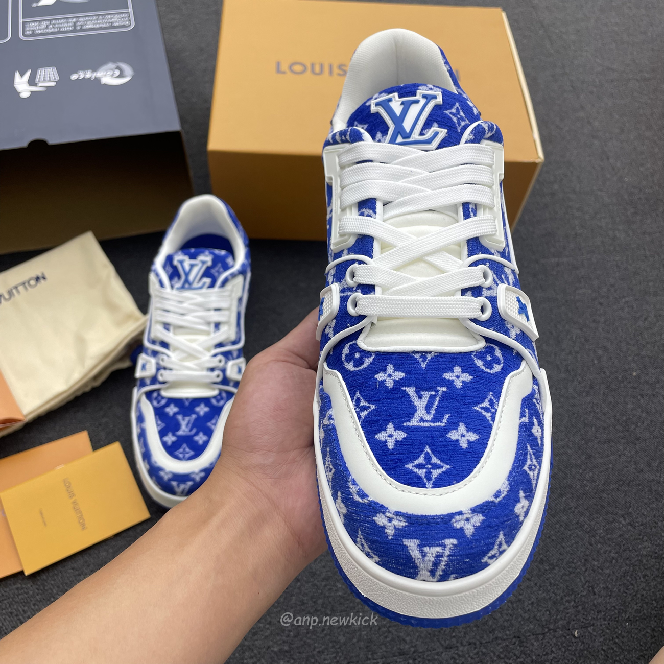 Louis Vuitton Trainer Blue Green Black Red Monogram Textile 1abfrq (4) - www.newkick.org