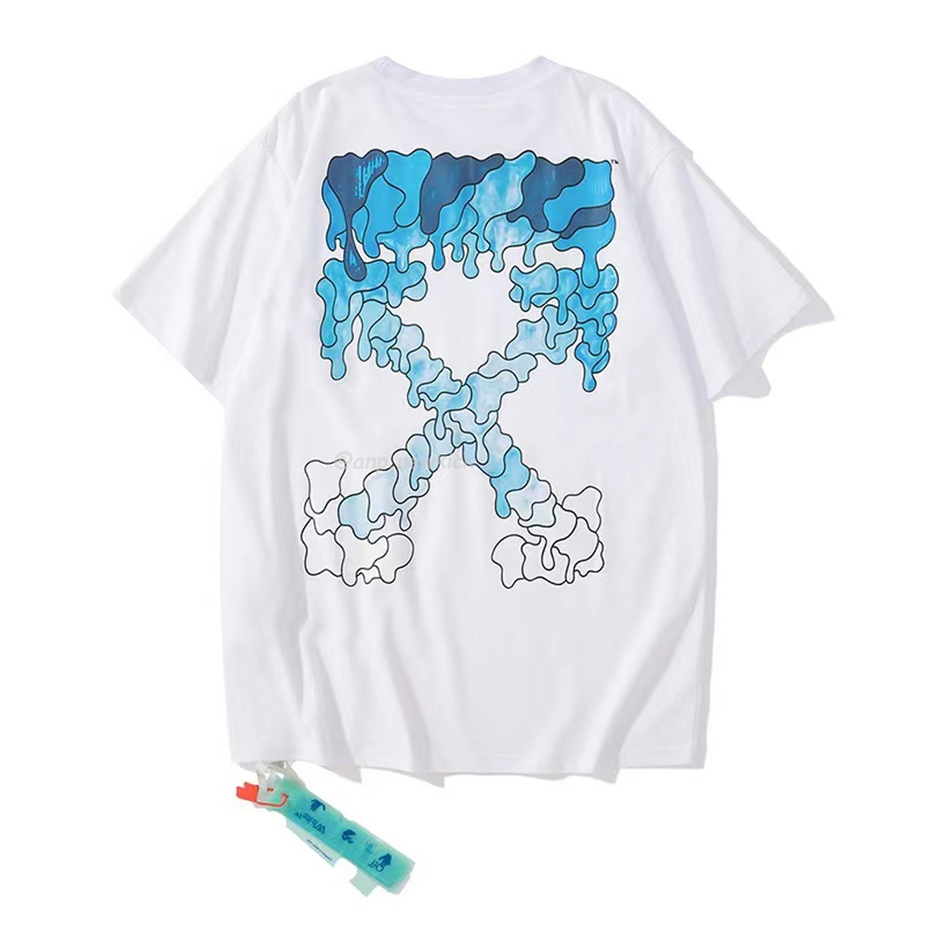 Off White White Black Blue Arrow Print Slim T Shirt (4) - www.newkick.org Off White White Black Blue Arrow Print Slim T Shirt (4) - www.newkick.org