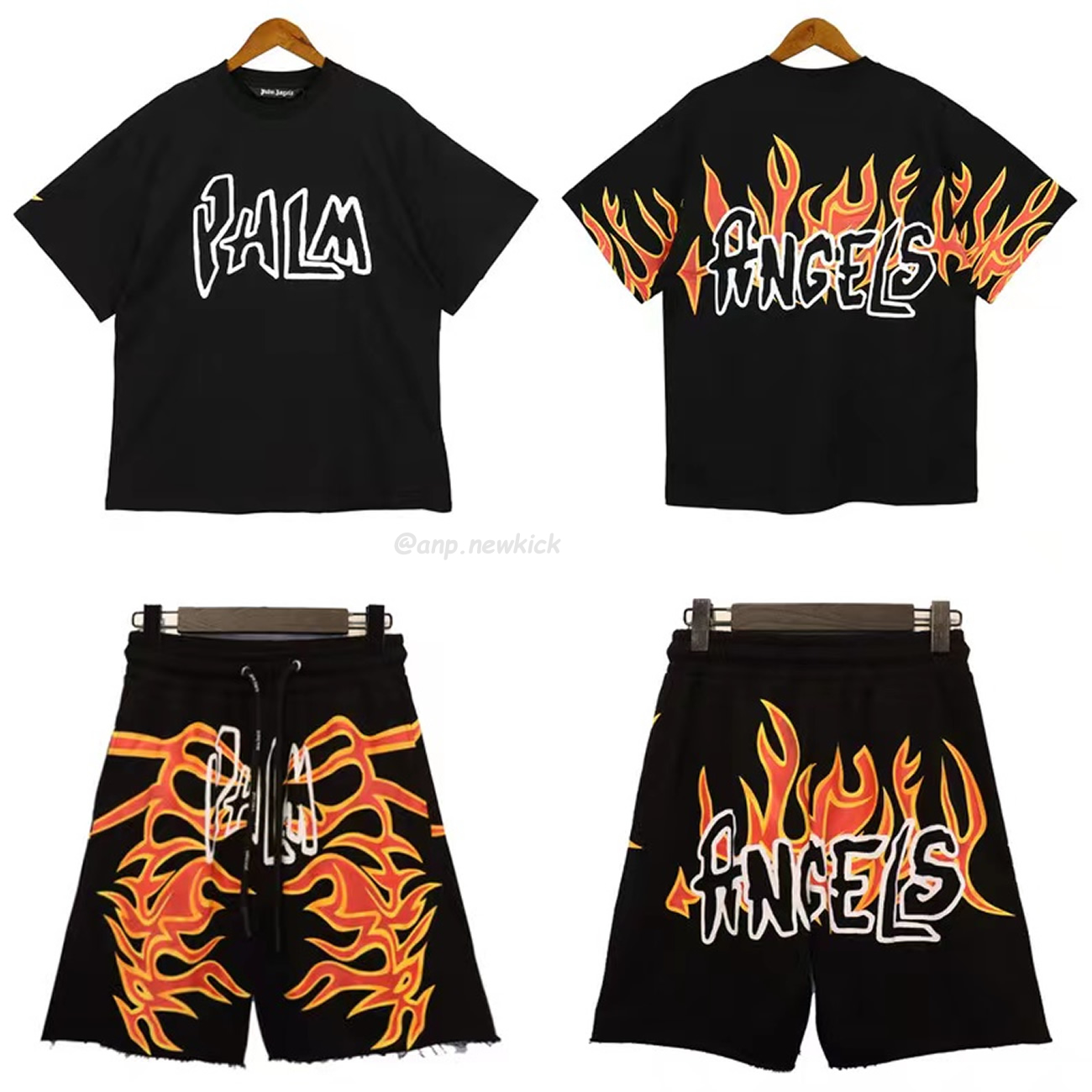 Palm Angels Graffiti Flame T Shirt Shorts Black White (6) - www.newkick.org Palm Angels Graffiti Flame T Shirt Shorts Black White (6) - www.newkick.org