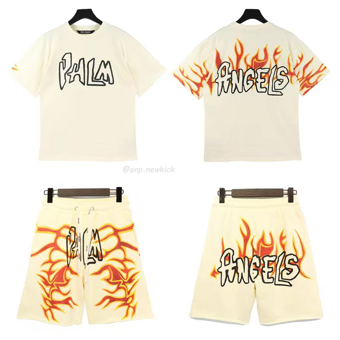 Palm Angels Graffiti Flame T Shirt Shorts Black White (9) - www.newkick.org Palm Angels Graffiti Flame T Shirt Shorts Black White (9) - www.newkick.org