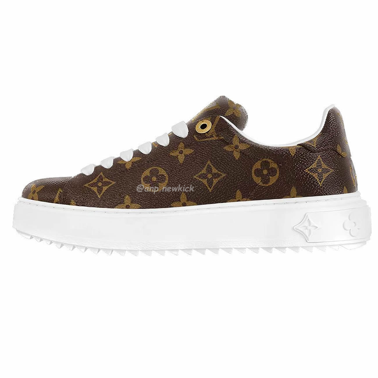 Louis Vuitton Time Out Monogram Leather Cacao Brown White Womens 1a8fjr (1) - www.newkick.org