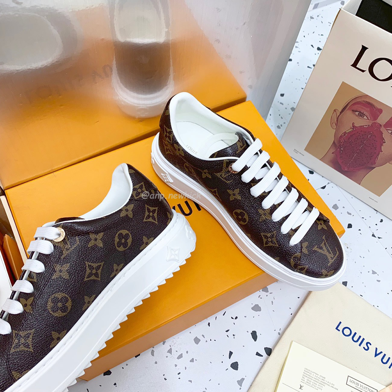 Louis Vuitton Time Out Monogram Leather Cacao Brown White Womens 1a8fjr (5) - www.newkick.org