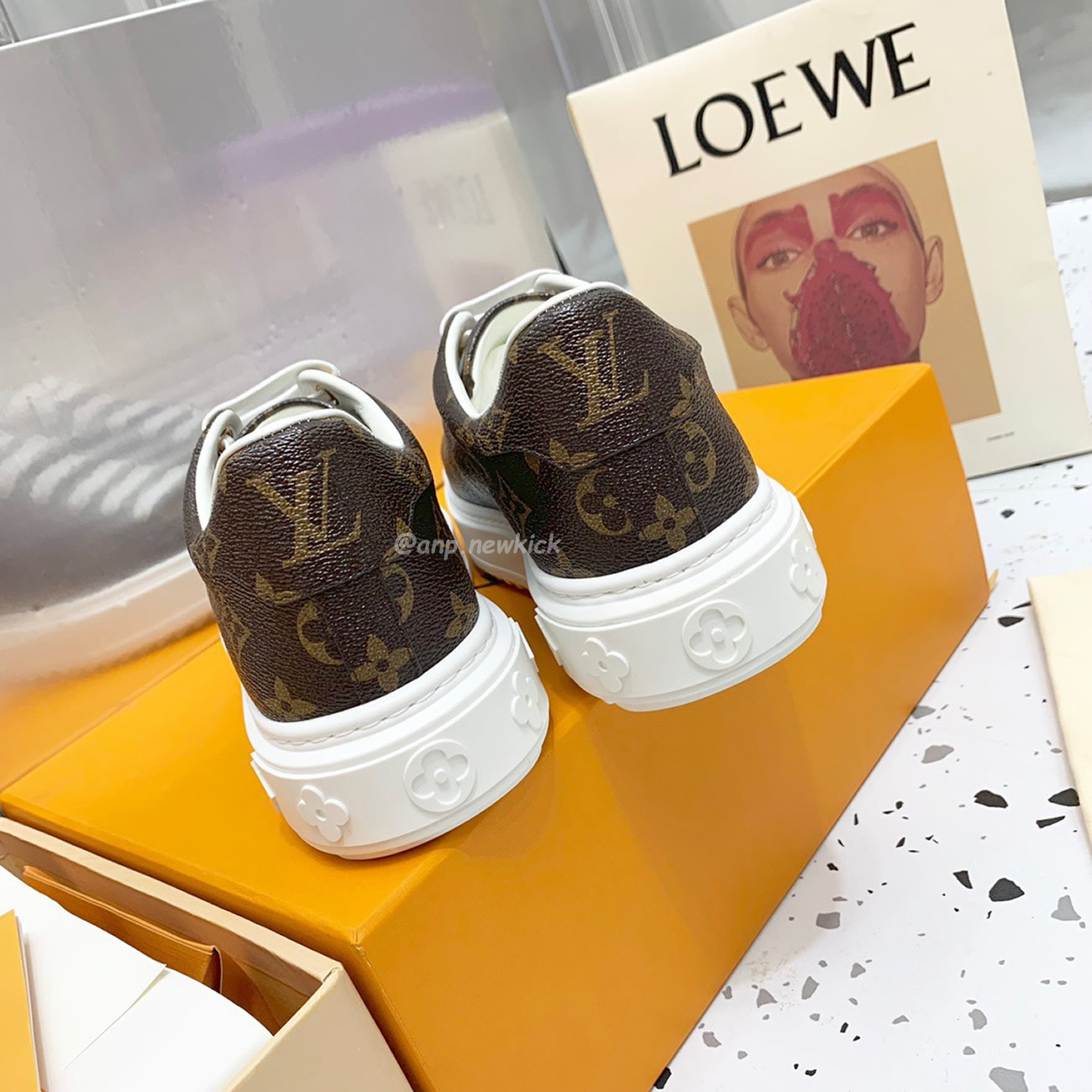 Louis Vuitton Time Out Monogram Leather Cacao Brown White Womens 1a8fjr (6) - www.newkick.org
